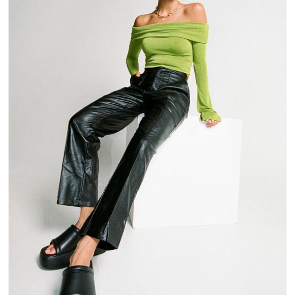 Women's Princess Polly Encore Black Leather Pants size 2 - Picture 1 of 6